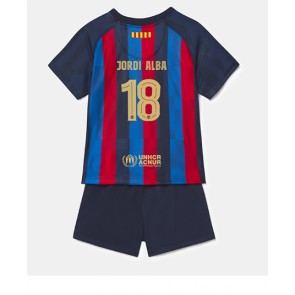 Barcelona Jordi Alba #18 babykläder Hemmatröja barn 2022-23 Korta ärmar (+ Korta byxor)
